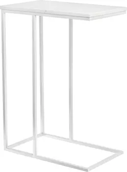 Придиванный столик Loft 50x30см, белый мрамор с белыми ножками Bradex Home RF 0359