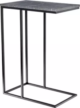 Придиванный столик Loft 50x30см, серый мрамор с чёрными ножками Bradex Home RF 0357