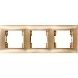 Горизонтальная трехместная рамка (золото) Volsten Magenta V01-16-A31-M золото 10033