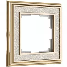 Рамка на 1 пост (золото/белый) Werkel W0011429