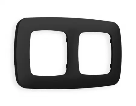 Рамка на 2 поста Ambrella Volt OMEGA Ecta (Черный матовый) OF140702