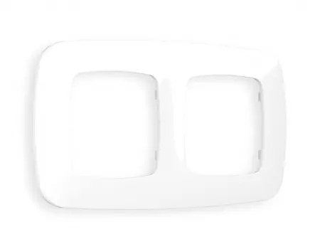 Рамка на 2 поста Ambrella Volt OMEGA Ecta (Белый глянец) OF140102