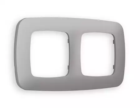 Рамка на 2 поста Ambrella Volt OMEGA Ecta (Сталь матовый) OF140502