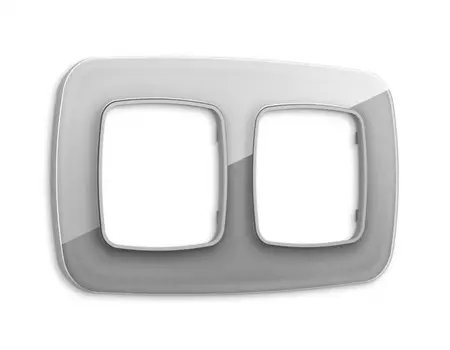 Рамка на 2 поста Ambrella Volt OMEGA Radian (Сталь Стекло органическое) OF320502