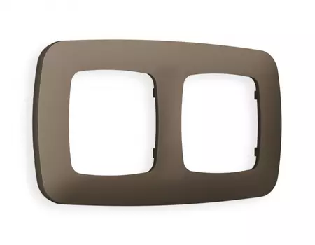 Рамка на 2 поста Ambrella Volt OMEGA Ecta (Темная бронза матовый) OF140632