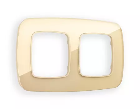 Рамка на 2 поста Ambrella Volt OMEGA Radian (Шампань Стекло органическое) OF320602