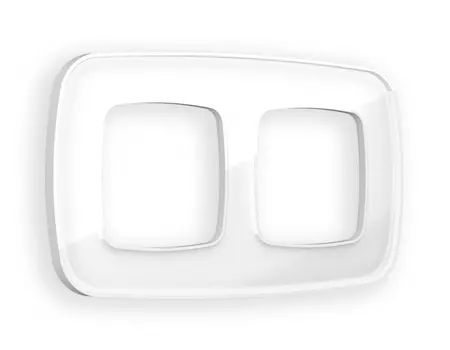 Рамка на 2 поста Ambrella Volt OMEGA Coint (Белый Стекло органическое) OF640102