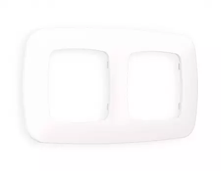 Рамка на 2 поста Ambrella Volt OMEGA Ecta (Жемчуг) OF140202