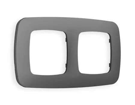 Рамка на 2 поста Ambrella Volt OMEGA Ecta (Антрацит серый) OF140652