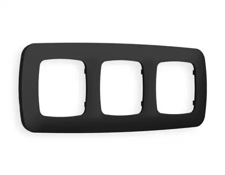 Рамка на 3 поста Ambrella Volt OMEGA Ecta (Черный матовый) OF140703