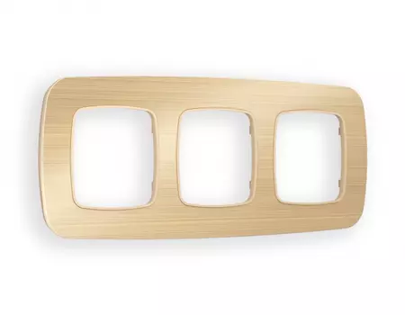 Рамка на 3 поста Ambrella Volt OMEGA Radian (Шампань Металл шлифованный) OF580303