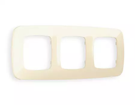 Рамка на 3 поста Ambrella Volt OMEGA Ecta (Бежевый глянец) OF140303