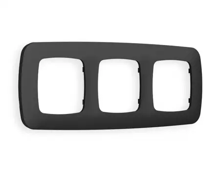 Рамка на 3 поста Ambrella Volt OMEGA Ecta (Графит Мягкое касание) OF140803