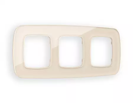 Рамка на 3 поста Ambrella Volt OMEGA Radian (Бежевый Стекло органическое) OF320303