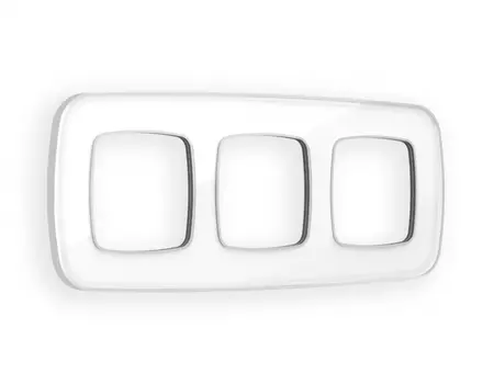 Рамка на 3 поста Ambrella Volt OMEGA Coint (Белый Стекло органическое/Серебро) OF640133