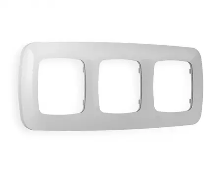 Рамка на 3 поста Ambrella Volt OMEGA Ecta (Серебро глянец) OF140403