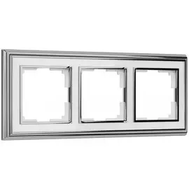 Рамка на 3 поста (хром/белый) Werkel W0031331