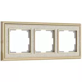 Рамка на 3 поста (золото/белый) Werkel W0031429