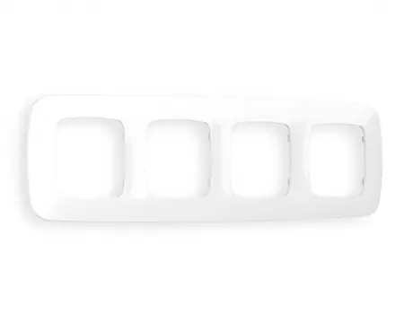 Рамка на 4 поста Ambrella Volt OMEGA Ecta (Белый глянец) OF140104