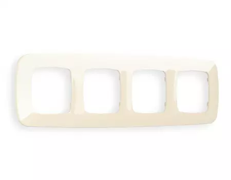 Рамка на 4 поста Ambrella Volt OMEGA Ecta (Бежевый глянец) OF140304