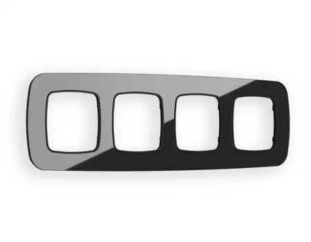 Рамка на 4 поста Ambrella Volt OMEGA Radian (Черный Стекло закаленное натуральное) OF350804