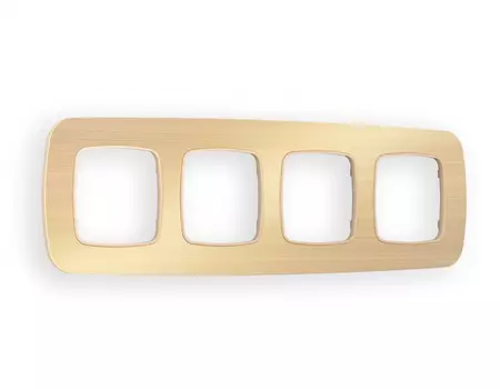 Рамка на 4 поста Ambrella Volt OMEGA Radian (Шампань Металл шлифованный) OF580304