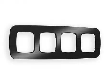 Рамка на 4 поста Ambrella Volt OMEGA Radian (Черный Металл шлифованный) OF580504