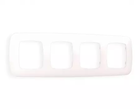 Рамка на 4 поста Ambrella Volt OMEGA Ecta (Жемчуг) OF140204