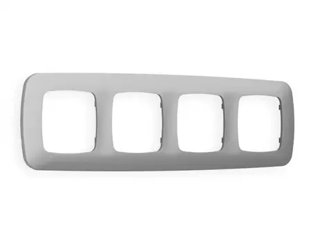 Рамка на 4 поста Ambrella Volt OMEGA Ecta (Сталь матовый) OF140504