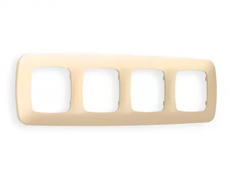 Рамка на 4 поста Ambrella Volt OMEGA Ecta (Шампань) OF140604