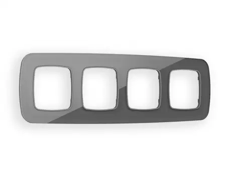 Рамка на 4 поста Ambrella Volt OMEGA Radian (Антрацит серый Стекло органическое) OF320654