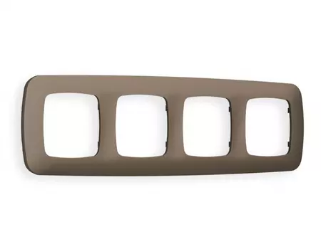 Рамка на 4 поста Ambrella Volt OMEGA Ecta (Темная бронза матовый) OF140634