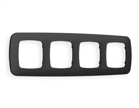 Рамка на 4 поста Ambrella Volt OMEGA Ecta (Графит Мягкое касание) OF140804