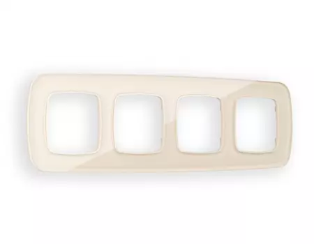 Рамка на 4 поста Ambrella Volt OMEGA Radian (Бежевый Стекло органическое) OF320304