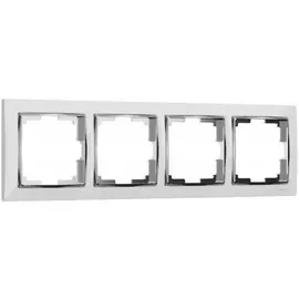 Рамка на 4 поста (белый/хром) Werkel W0041901