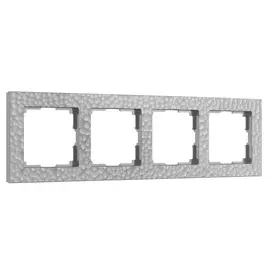 Рамка на 4 поста (серебряный) Hammer Werkel W0042406