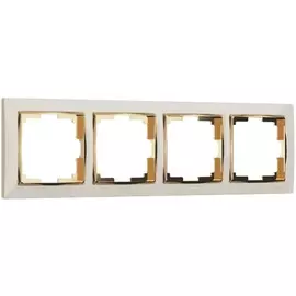 Рамка на 4 поста (слоновая кость/золото) Werkel Snabb WL03-Frame-04-ivory-GD (a035250)