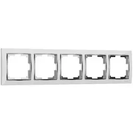 Рамка на 5 постов (белый/хром) Werkel W0051901