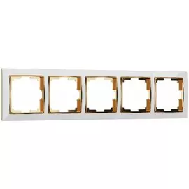 Рамка на 5 постов (белый/золото) Werkel W0051933