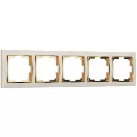 Рамка на 5 постов (слоновая кость/золото) Werkel W0051932
