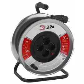 RM-4-3x1.5-30m Удлинительль силовой метал. катушка с заземл. 30м 4гн КГ 3х1.5 мм2 Эра Б0035320