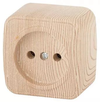 Розетка 2P+E (сосна) Polo Intro 3-201-11 (Б0036107)