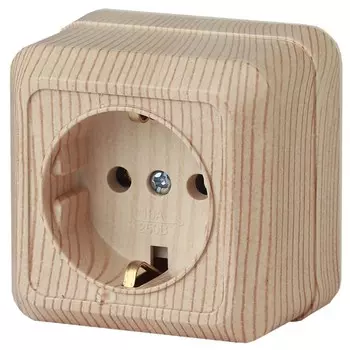 Розетка 2P+E (сосна) Quadro Intro 2-202-11 (Б0027651)