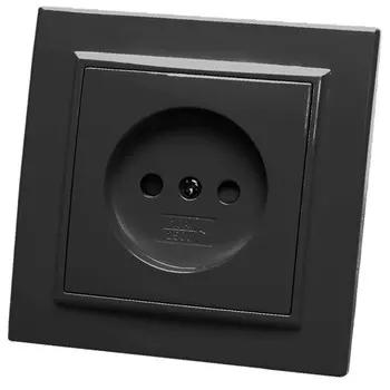 Розетка (черный) Эрна Stekker PST10-9009-03 39477