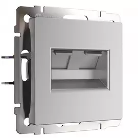 Розетка двойная Ethernet RJ-45 (серебряный) Werkel W1181106