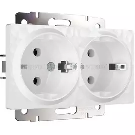 Розетка двойная с заземлением (белый) Hammer Werkel W1272001