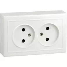 Розетка двухместная (белый) Volsten Solar V01-31-R22-S (9845)