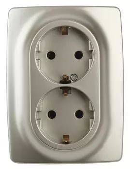 Розетка ЭРА 12 2x2P E Schuko со шторками 16A 250V 12-2108-04 Б0036445