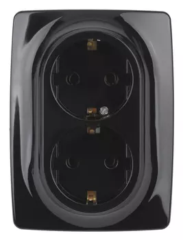 Розетка ЭРА 12 2x2P E Schuko со шторками 16A 250V 12-2108-06 Б0036447