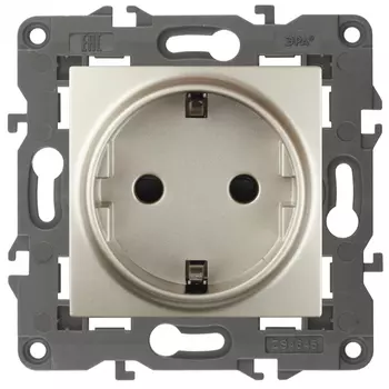 Розетка ЭРА Elegance 2P E Schuko 16A 250V 14-2101-04 Б0034268